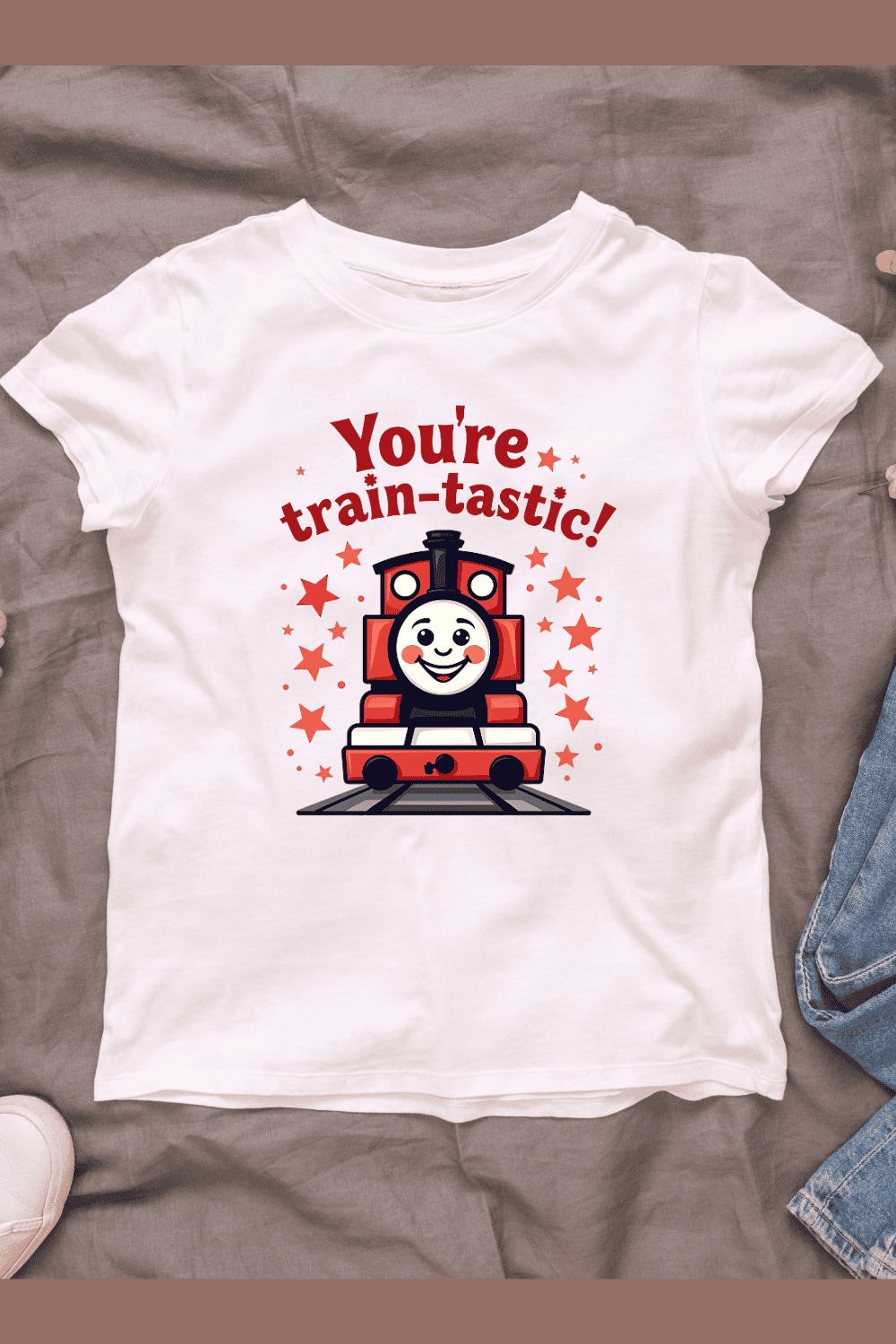 Happy Train for Kids T-Shirt Design Bundle pinterest preview image.