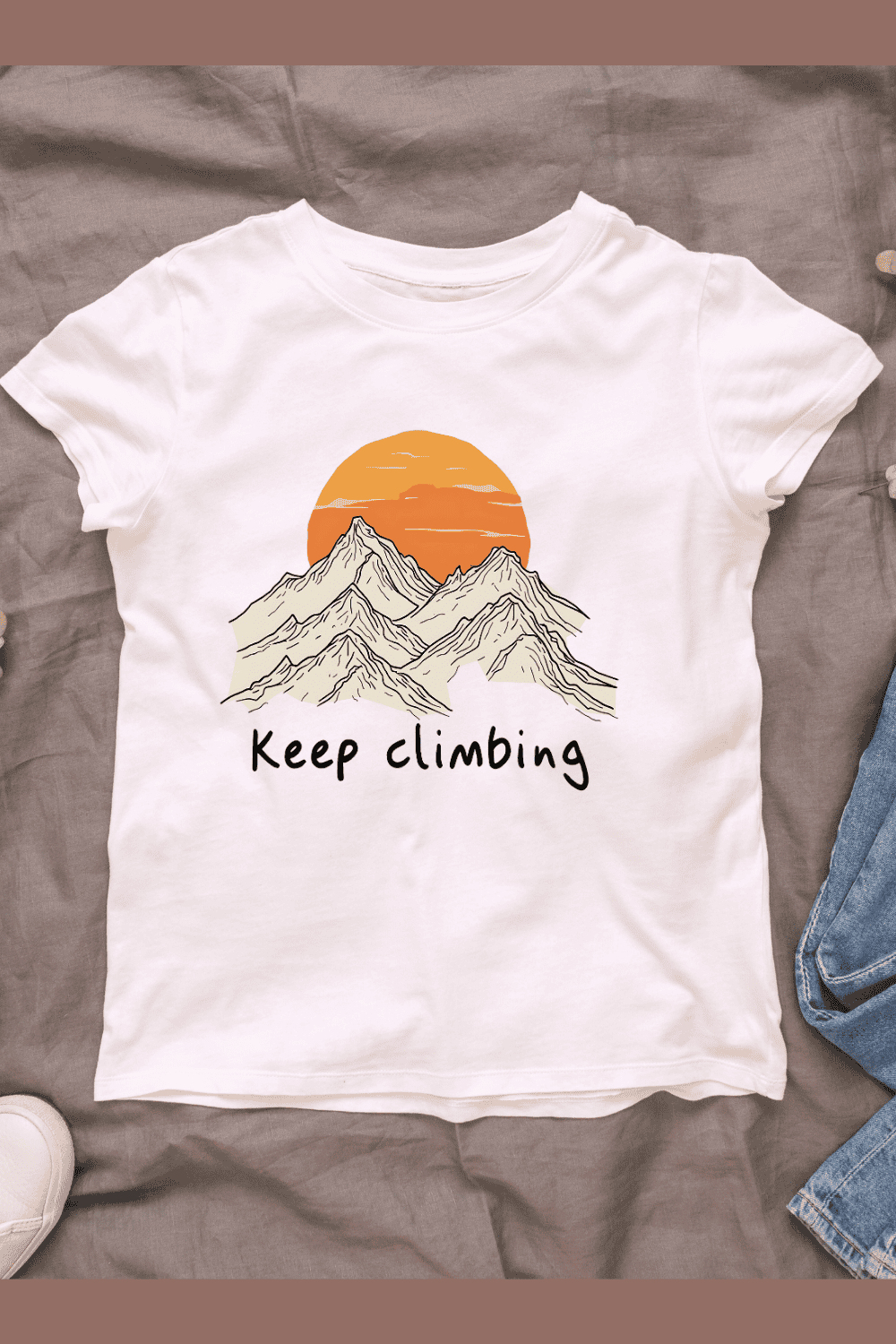 Hiking and Climbing T-Shirt Design Bundle pinterest preview image.