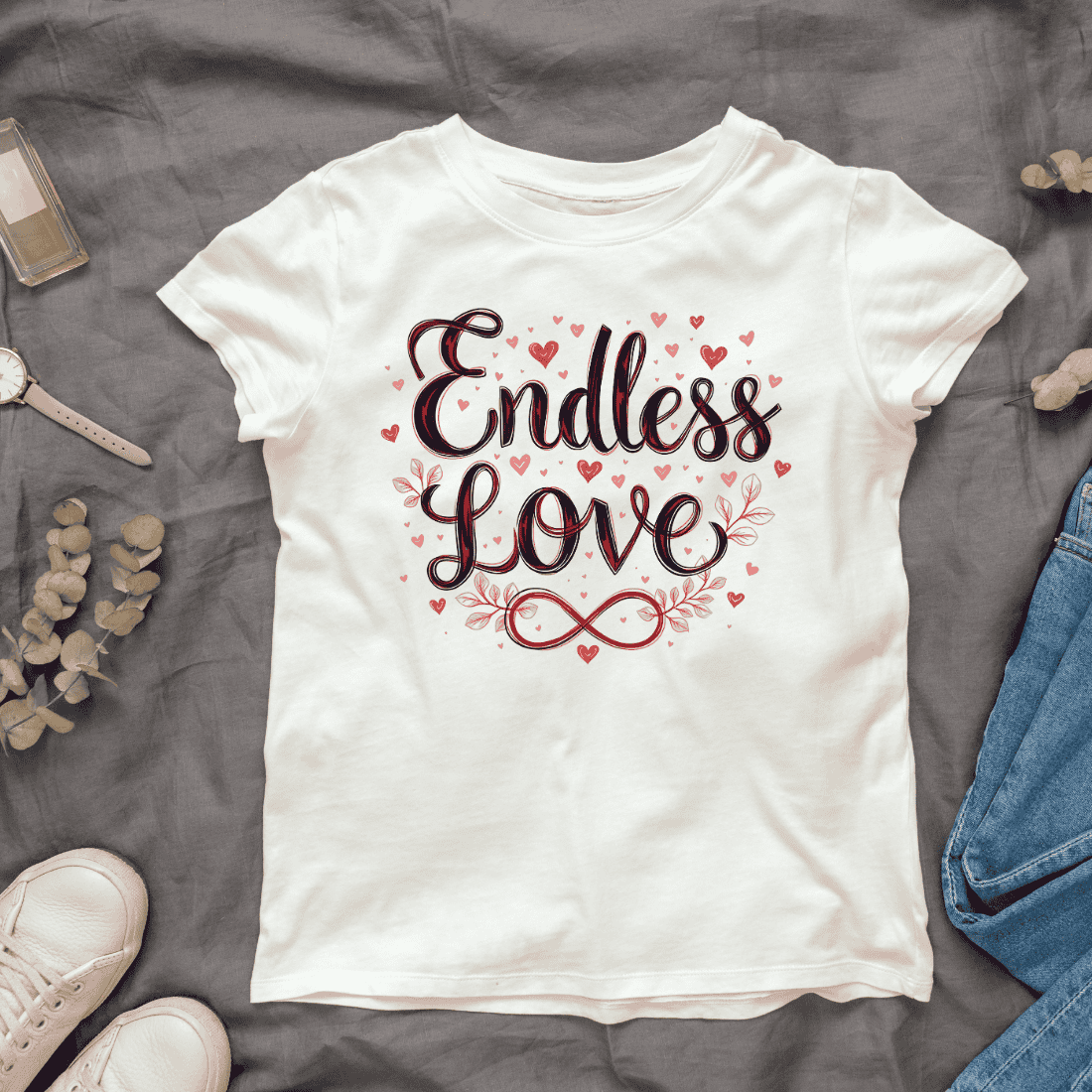 Elegant Script Endless Love T-Shirt Design Bundle cover image.