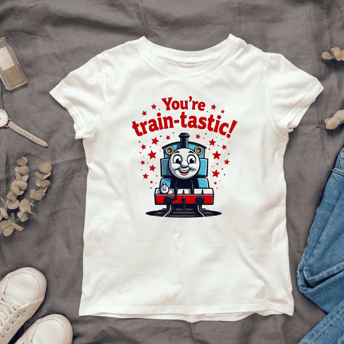 Train-tastic Greeting T-Shirt Design Bundle cover image.