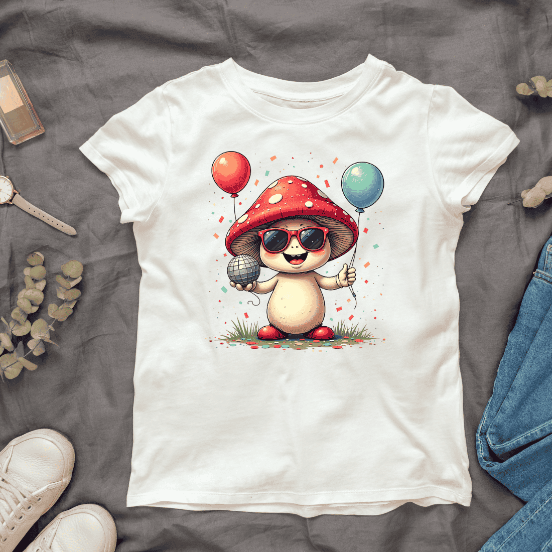 Cute Fungus for Kids T-Shirt Design Bundle cover image.