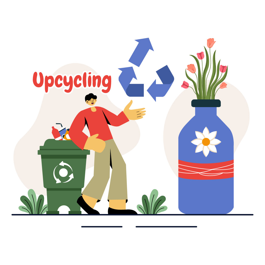 9 Upcycling Process Illustration cover image.