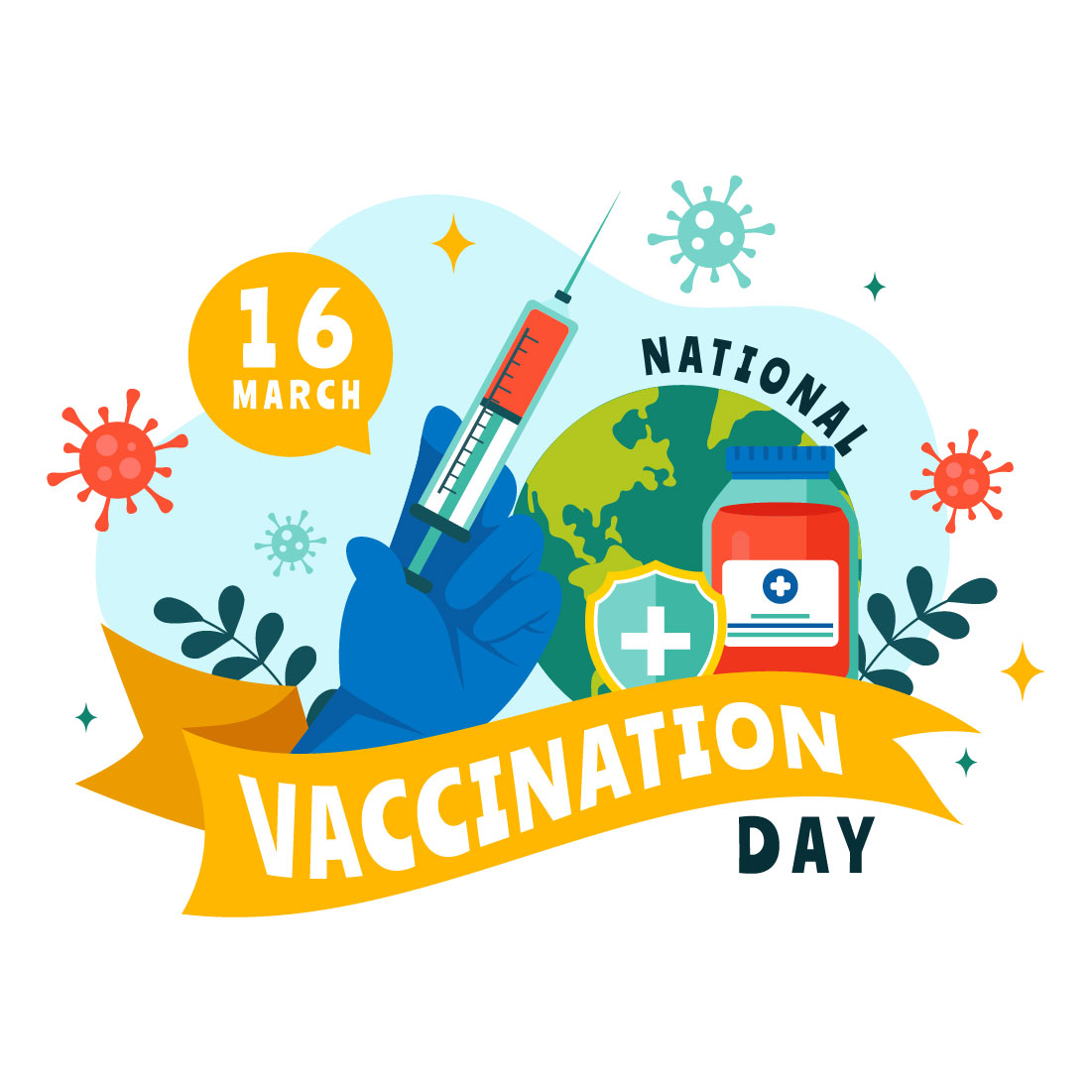 12 National Vaccination Day Illustration cover image.