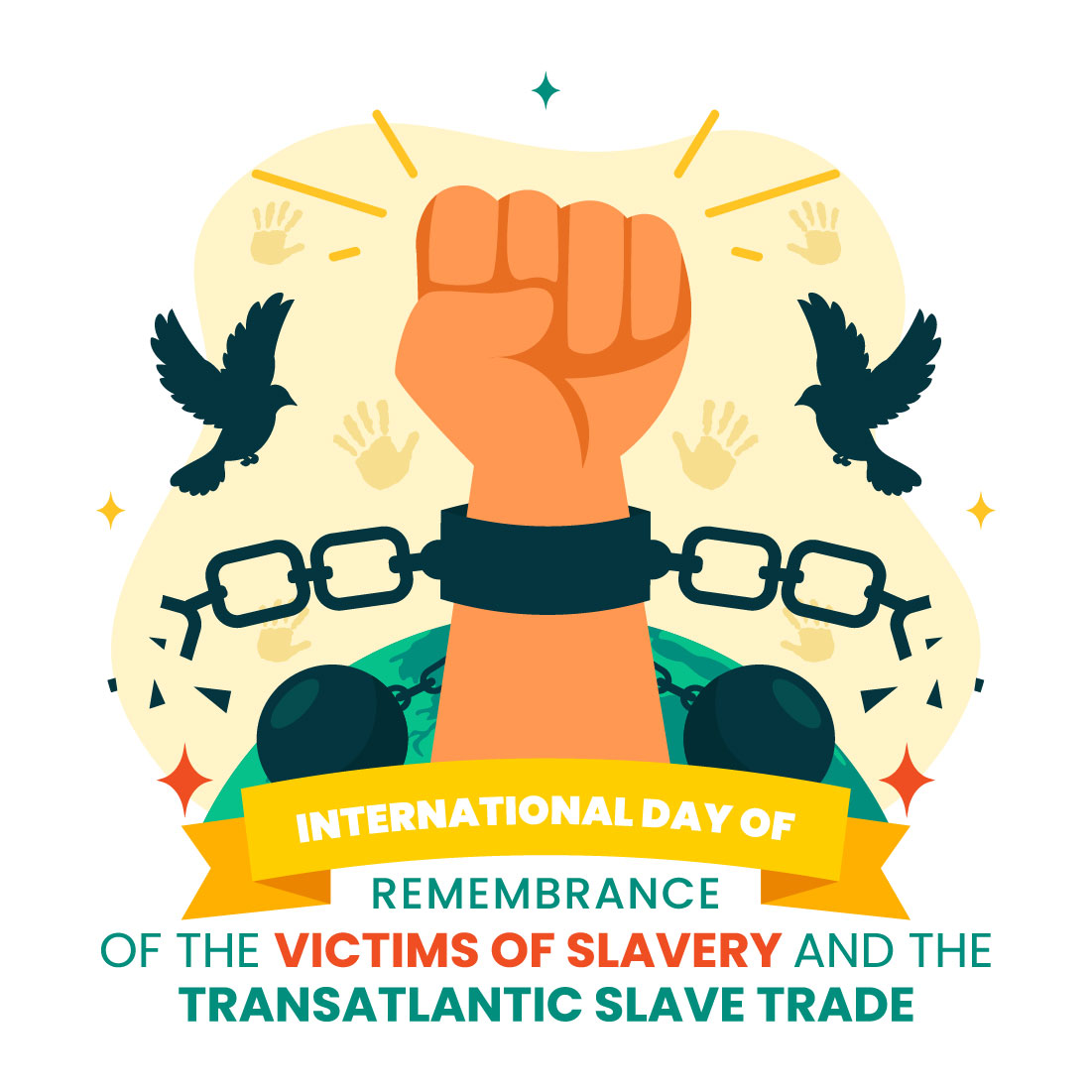 12 Remembrance of the Victims of Slavery and Slave Trade Illustration preview image.