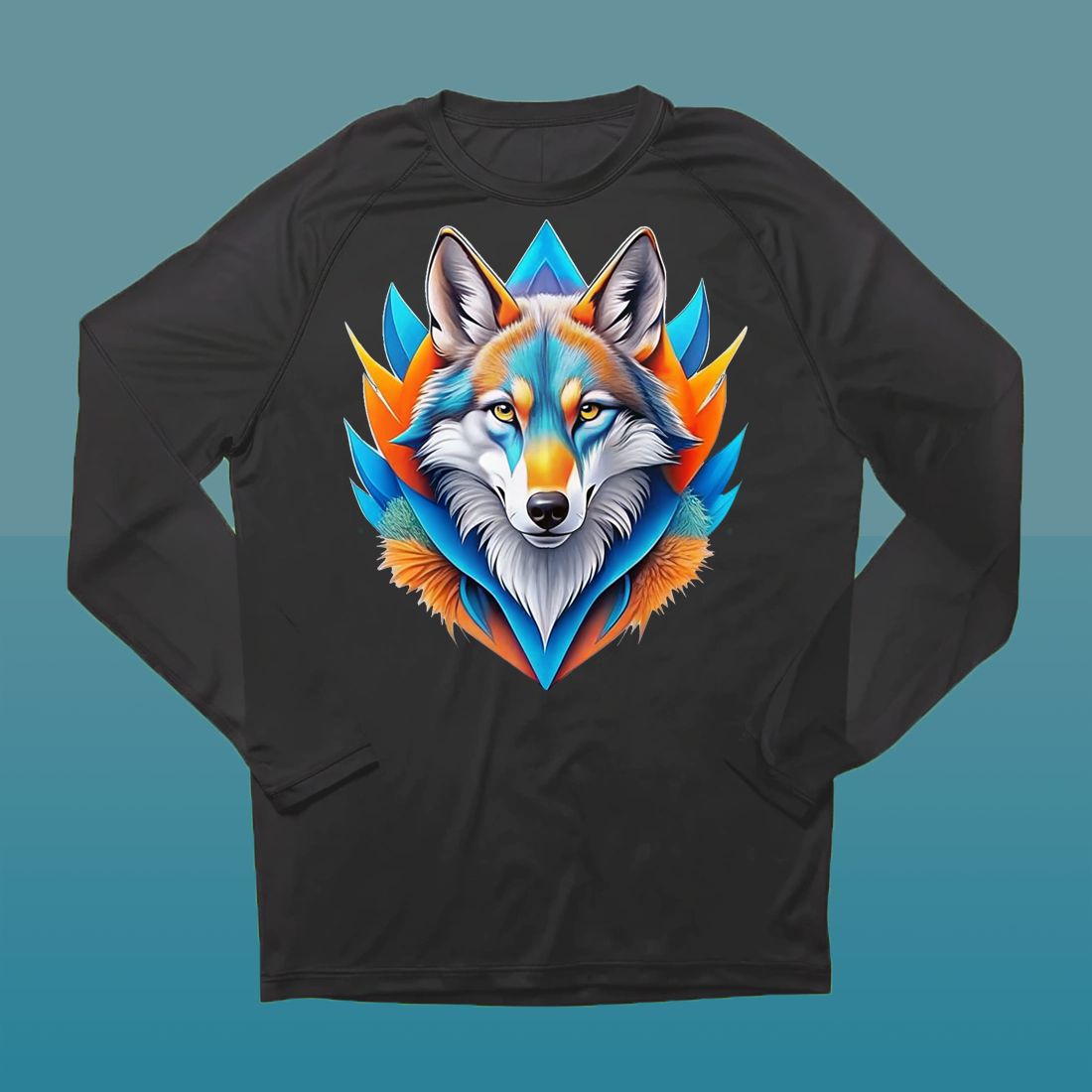 A T-shirt with a bright wolf head print will help show your individuality preview image.