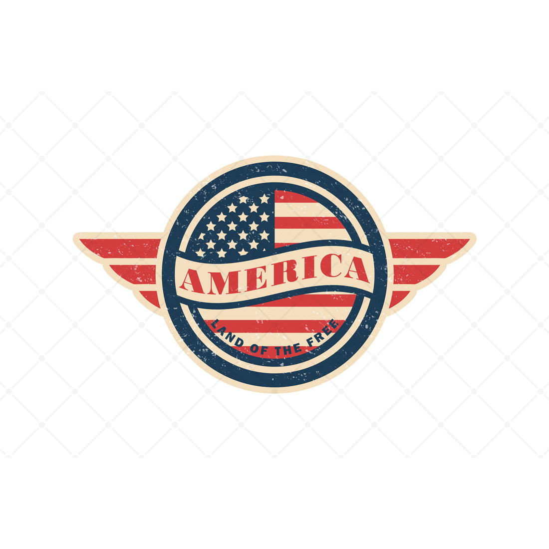 4 x Retro Grunge Usa American Designs preview image.