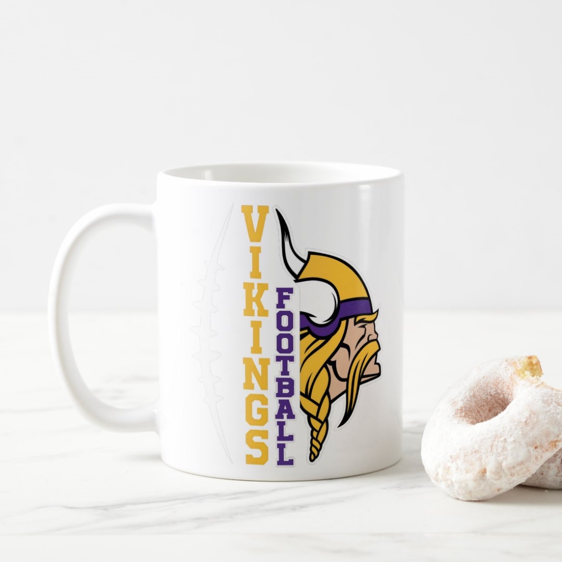 Funny Viking with a Giant Football Skol - Digital Design File for Custom Mug Creations preview image.