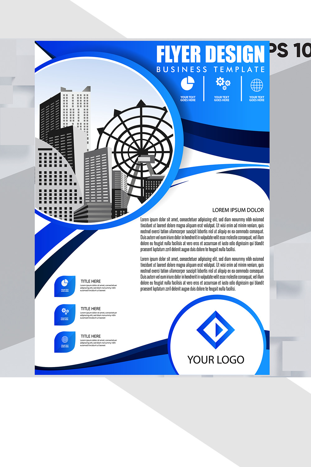 Modern Flyer Design pinterest preview image.