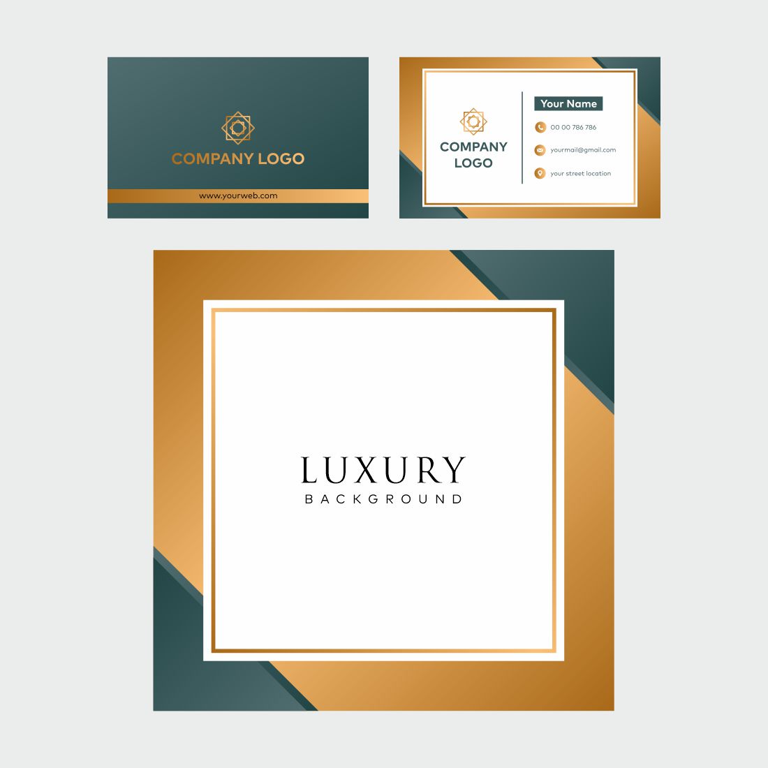 Gold Leaf Business Card Template cover image.