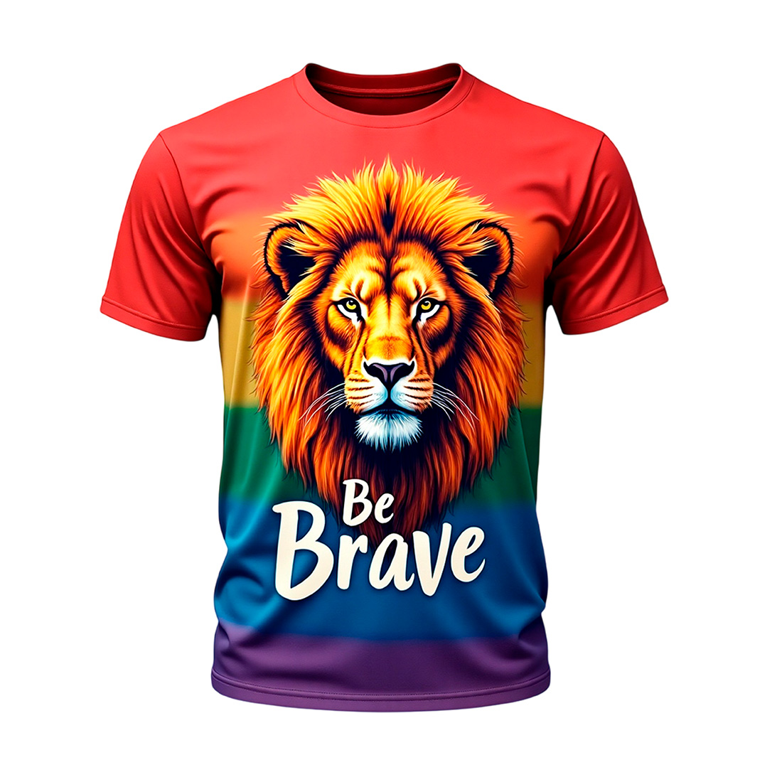 Be Brave Rainbow Lion T-Shirt cover image.