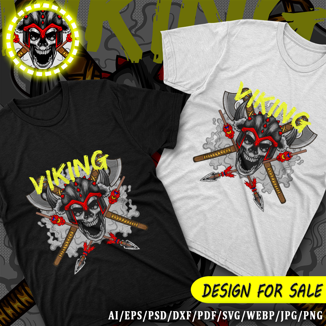 Viking Skull Design preview image.