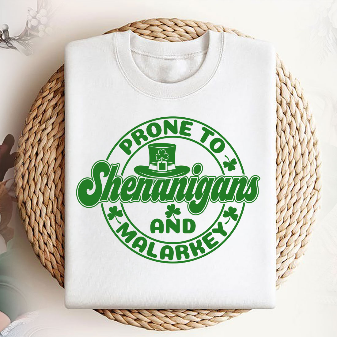 Prone to Shenanigans St Patrick’s Day T-Shirt Design svg preview image.