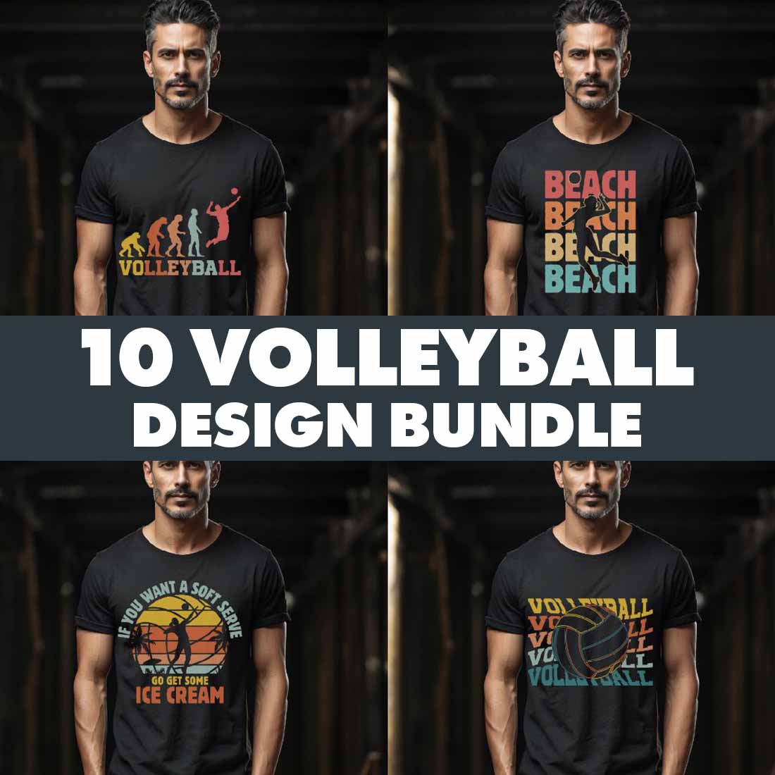 10 Beach Volleyball Graphic Design Bundle For Volleyball Lovers preview image.