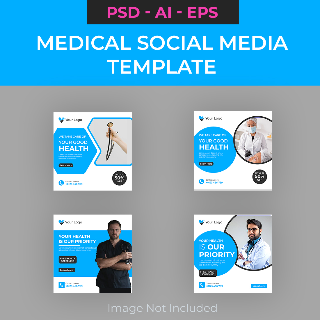 Medical Social Media Template Design cover image.