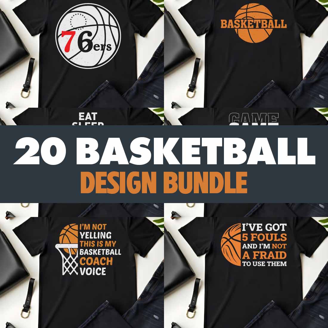 20 Basketball Design Bundle For Basketball Lovers cover image.