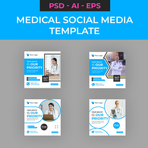 Medical Social Media Template cover image.