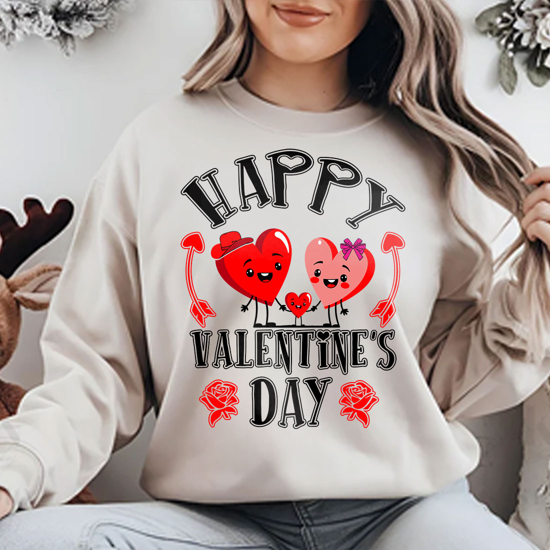 Love Valentine day t shirt design png preview image.