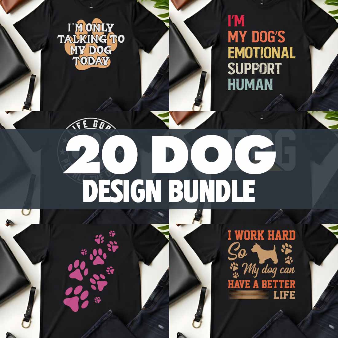 20 Dog Graphic Design Bundle For Dog Lovers preview image.