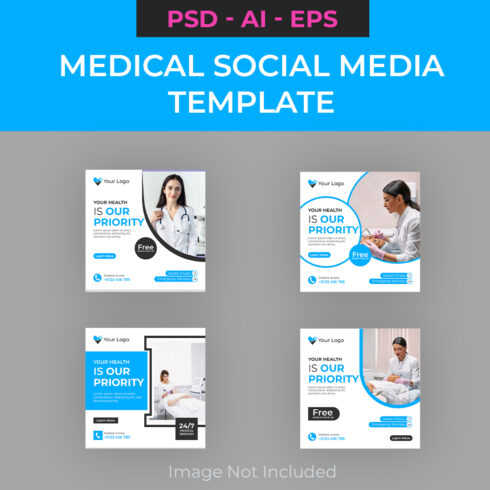 Medical and Healthcare Social Media Template Design cover image.