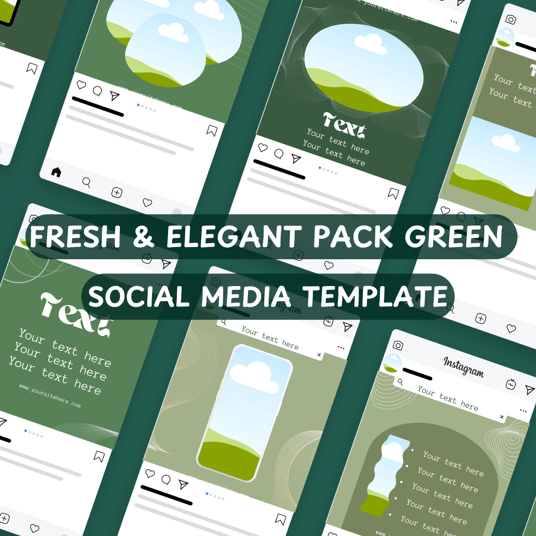 Fresh & Elegant Green Social Media Template cover image.