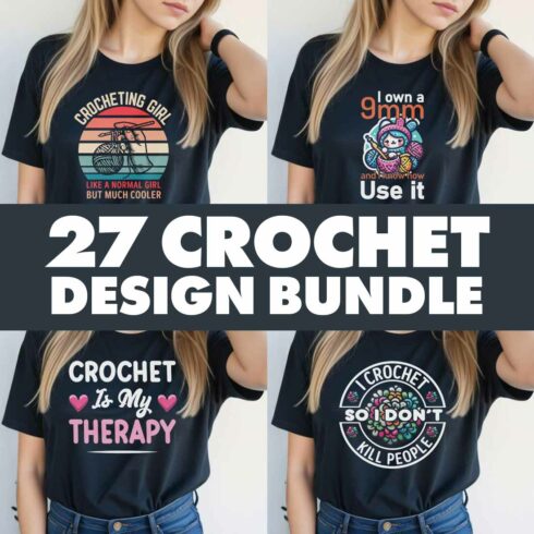 27 Crochet Graphic Design Bundle for Crochet Lovers cover image.