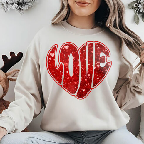 Love Valentine T-shirt Design PNG cover image.