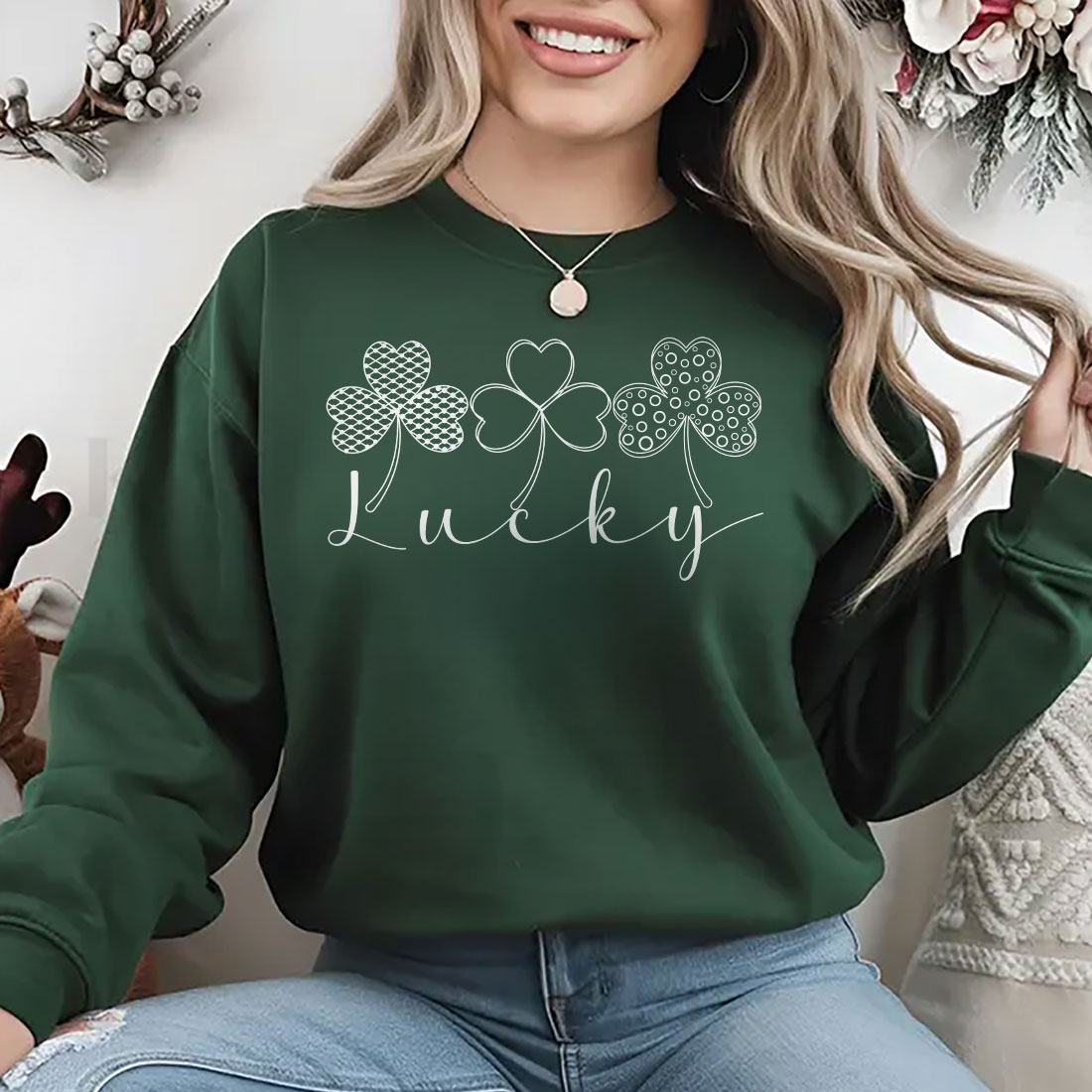 St Patrick’s Day T-shirt Design, Lucky Png, St Patrick’s Day Png, Retro Shamrock Png, Lucky Varsity Png, Sublimation Design, Lucky svg, preview image.