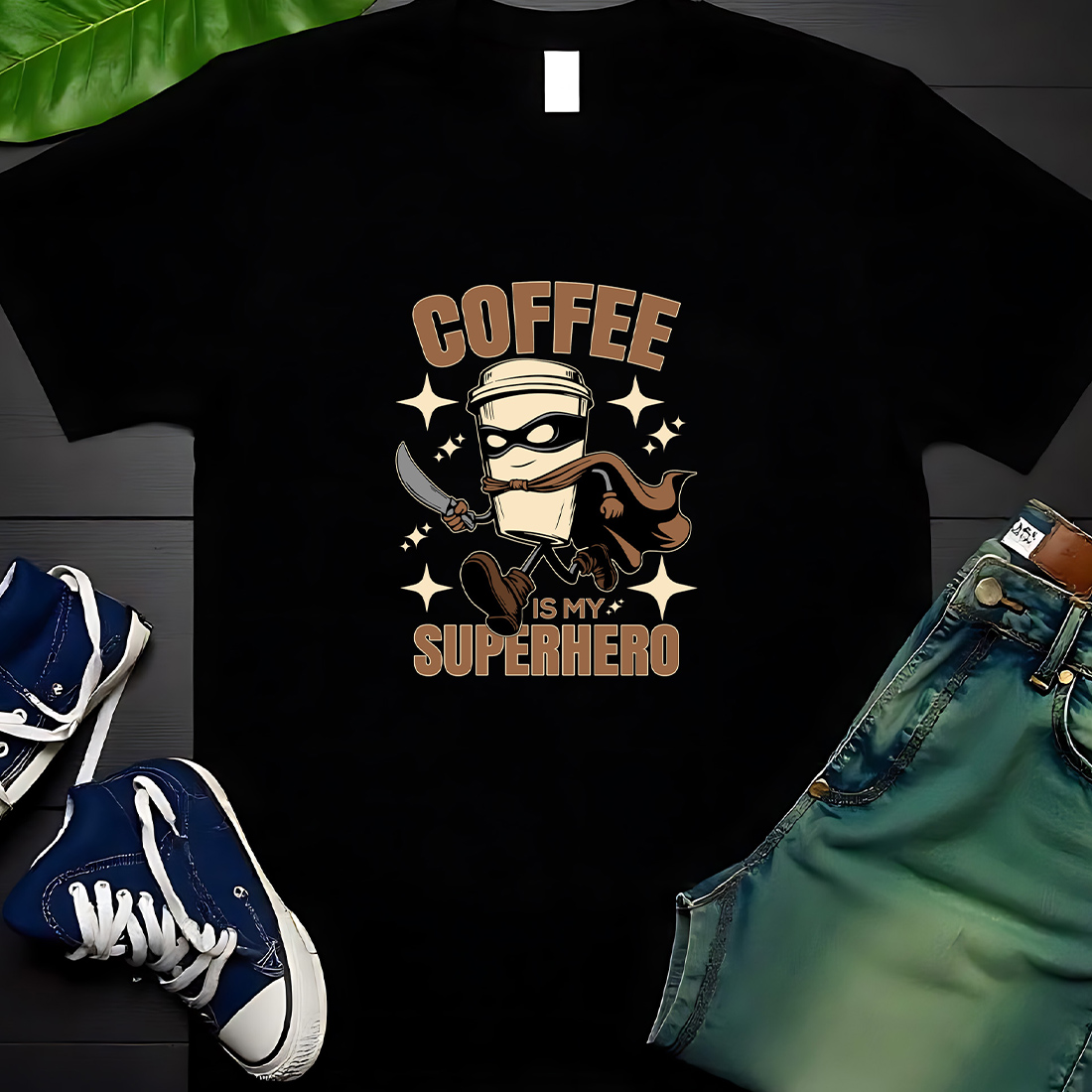 Coffee is My Superhero Fun Graphic Design for Coffee Lovers preview image.