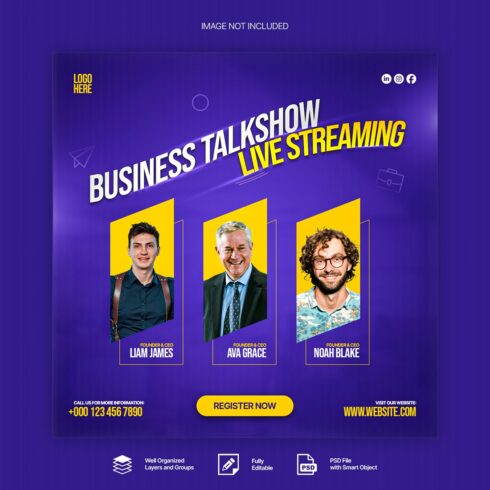 Business Talkshow Live Streaming Template cover image.