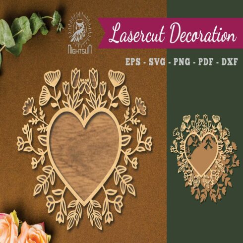 Floral Heart Laser Cut Decoration cover image.