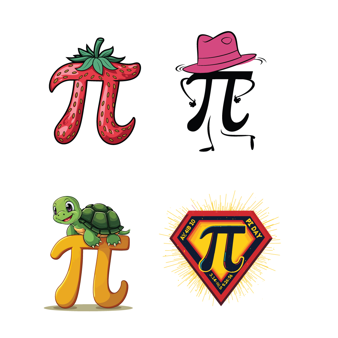 Master Bundle: 12 Unique Mathematics Pi T-Shirt Designs preview image.