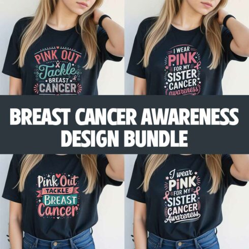 56 Breast Cancer Awareness Design Bundle cover image.