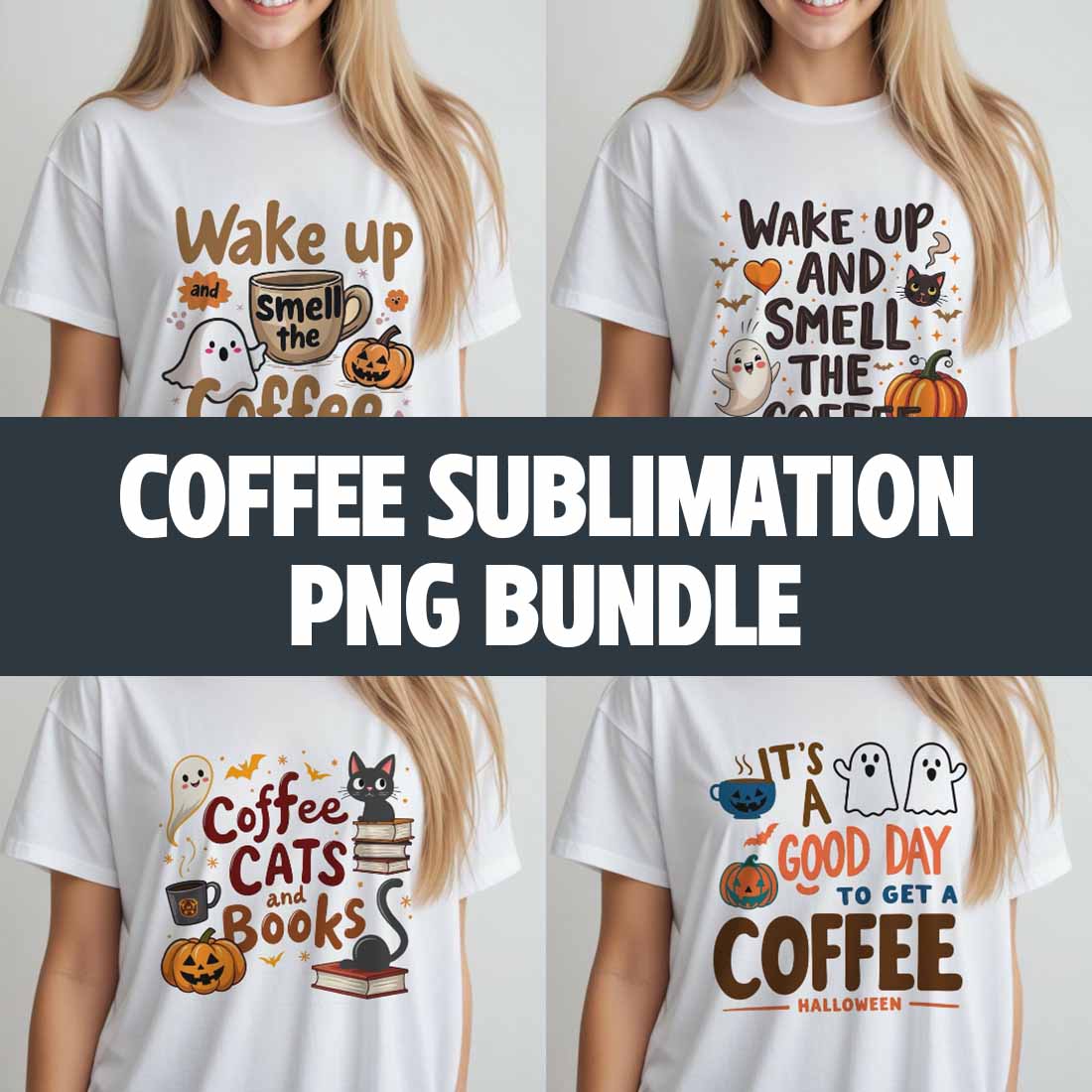 32 Coffee PNG Sublimation Design Bundle preview image.