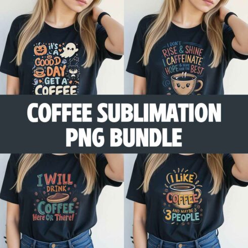 32 Coffee PNG Sublimation Design Bundle cover image.