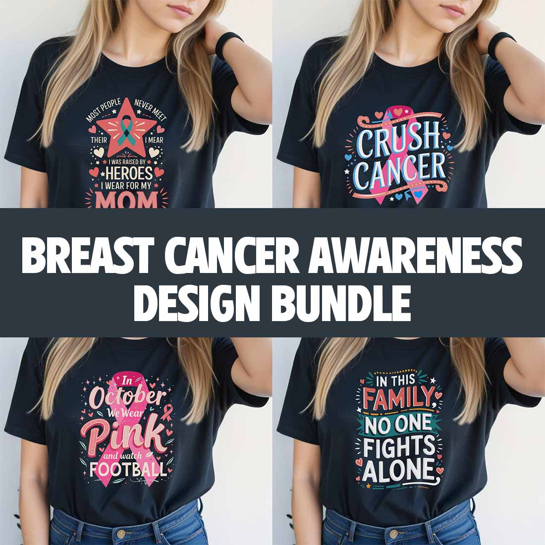 56 Breast Cancer Awareness Design Bundle preview image.