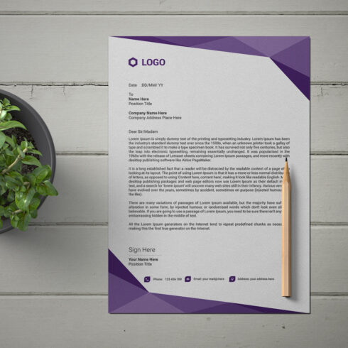 This is a letterhead design This template download contains one color letterhead design cover image.