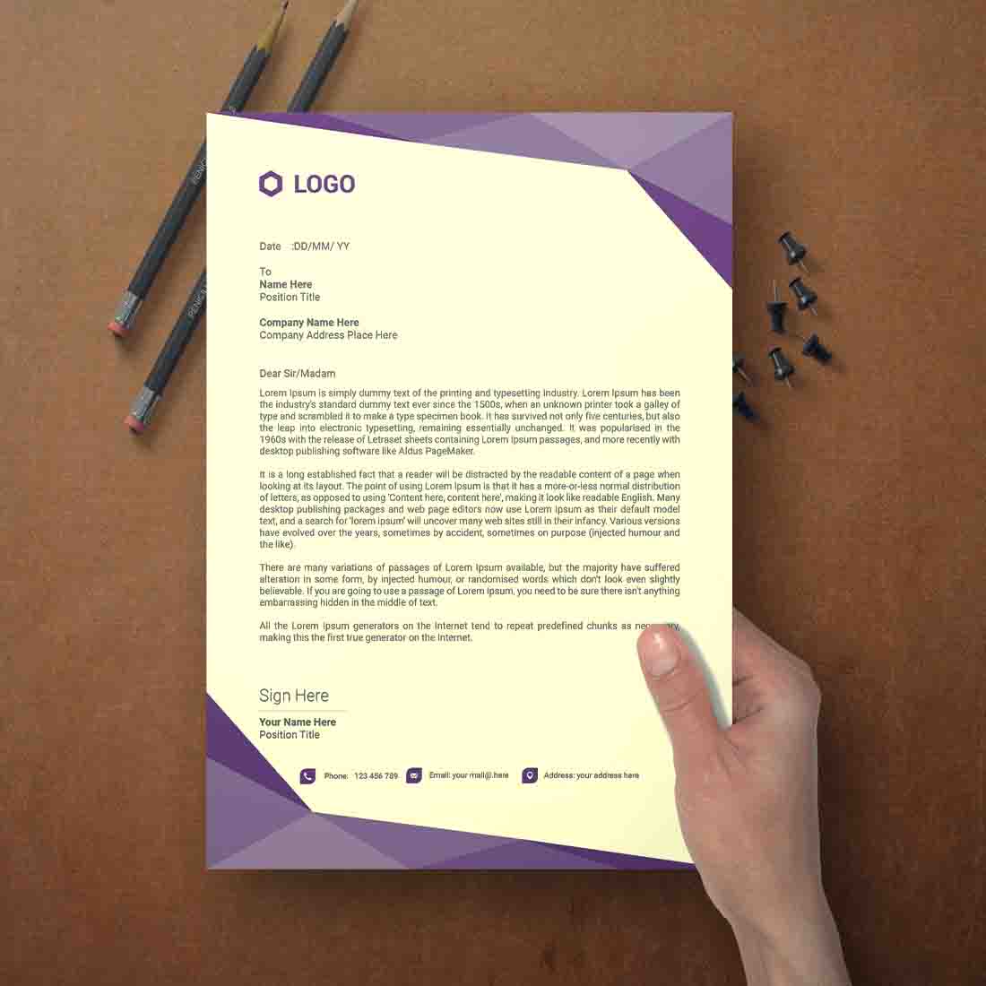 This is a letterhead design This template download contains one color letterhead design preview image.