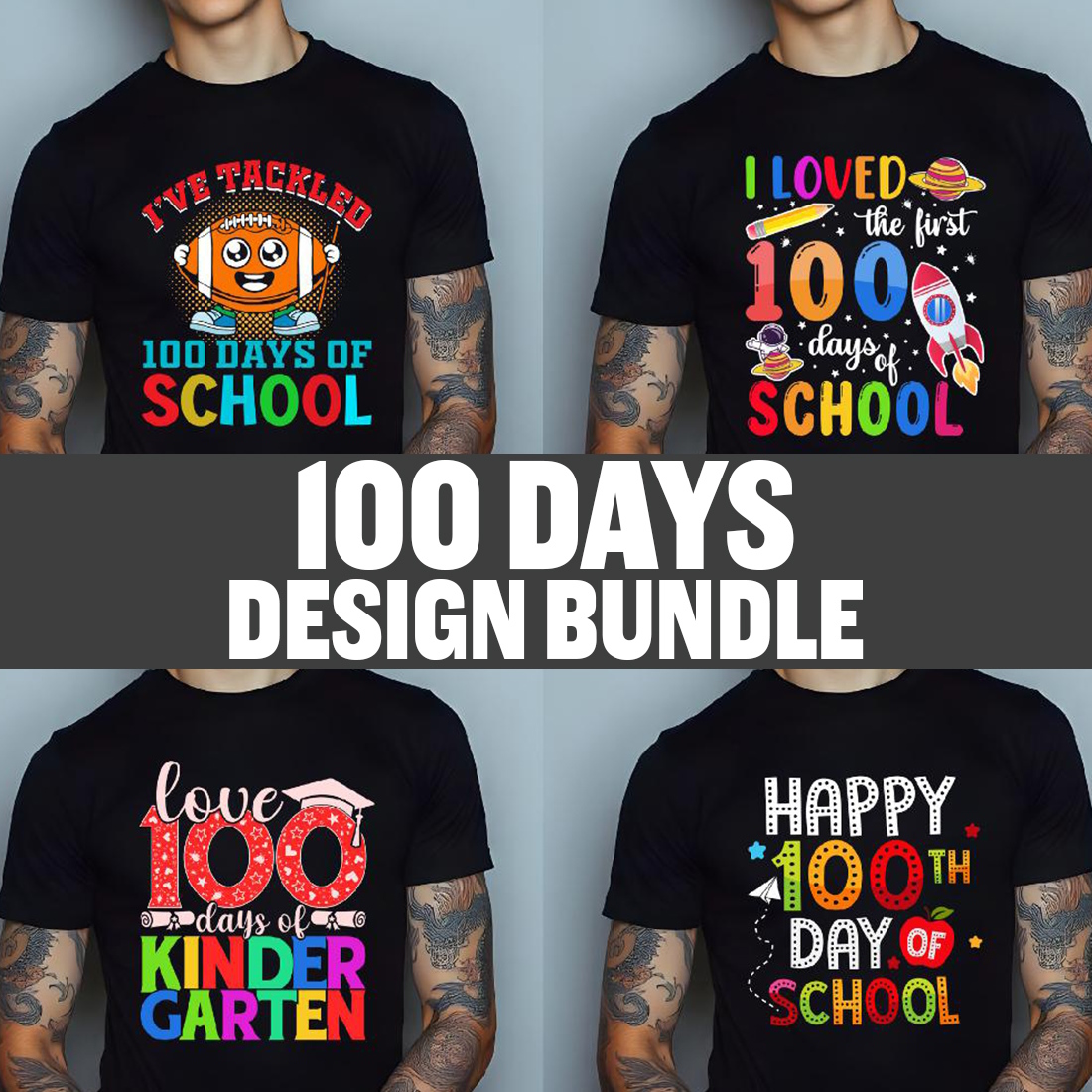 100 Days school graphic design for school lovers cover image.