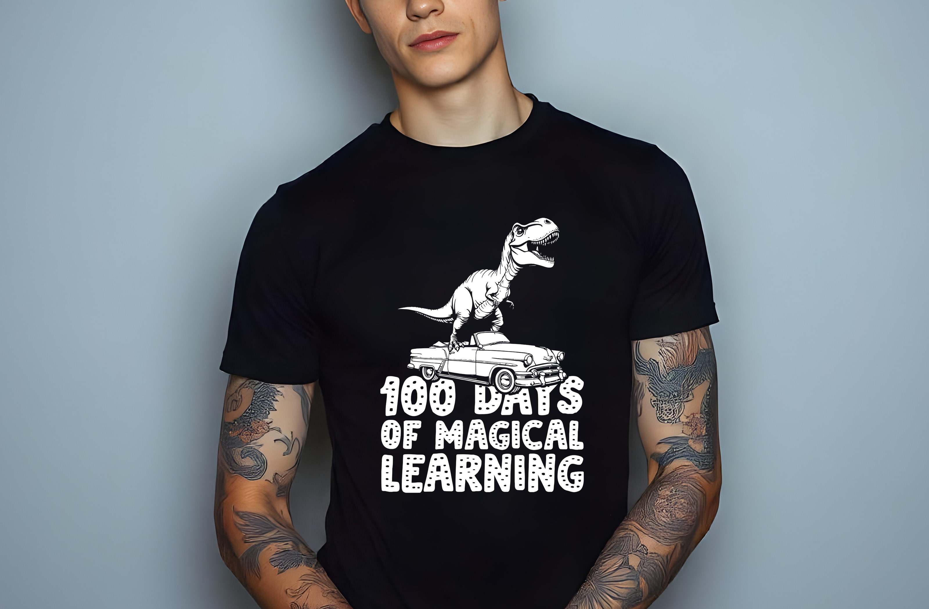 100 days of magical learning graphic design male t shirt mockups 421