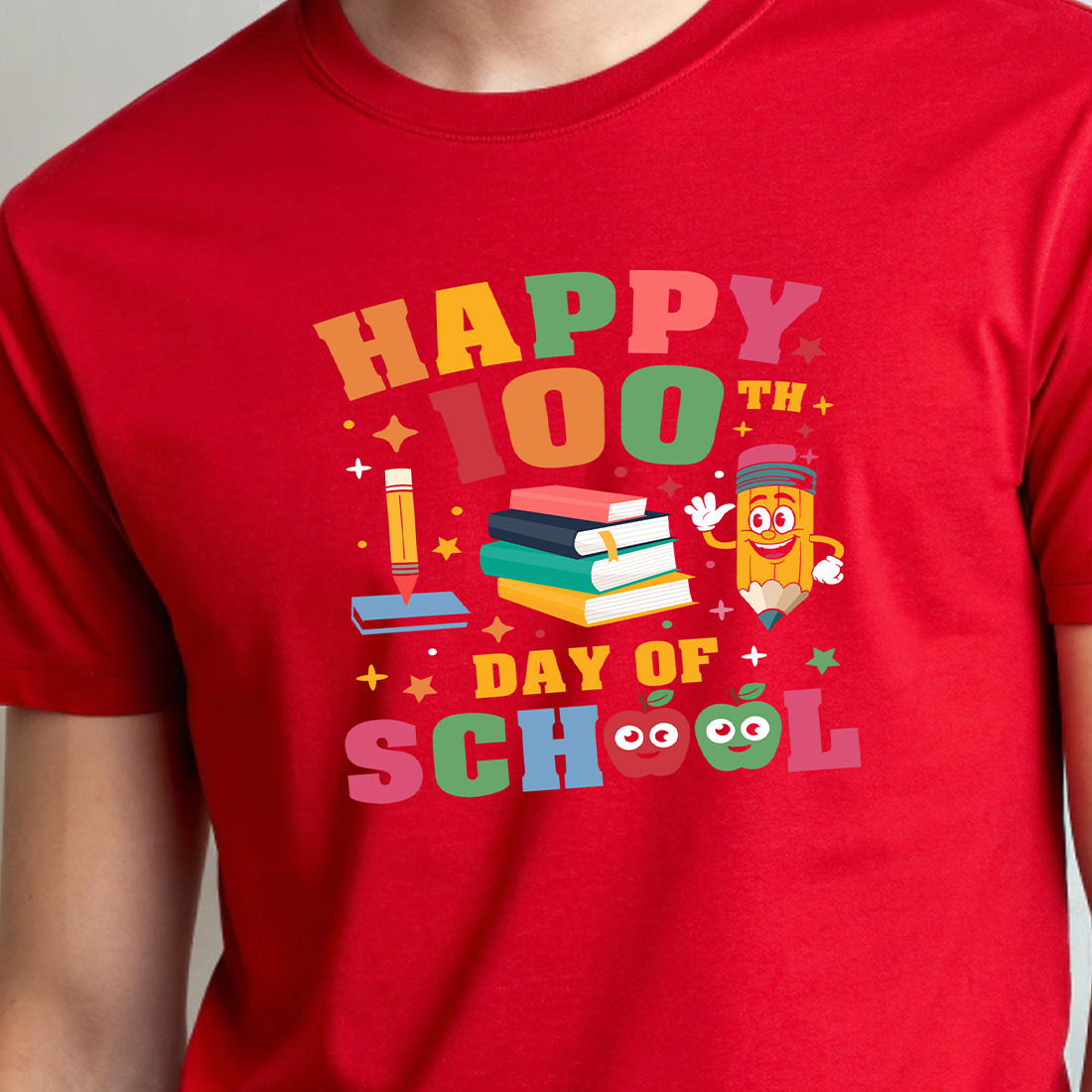 100 days of school Bundle, T-shirt design preview image.