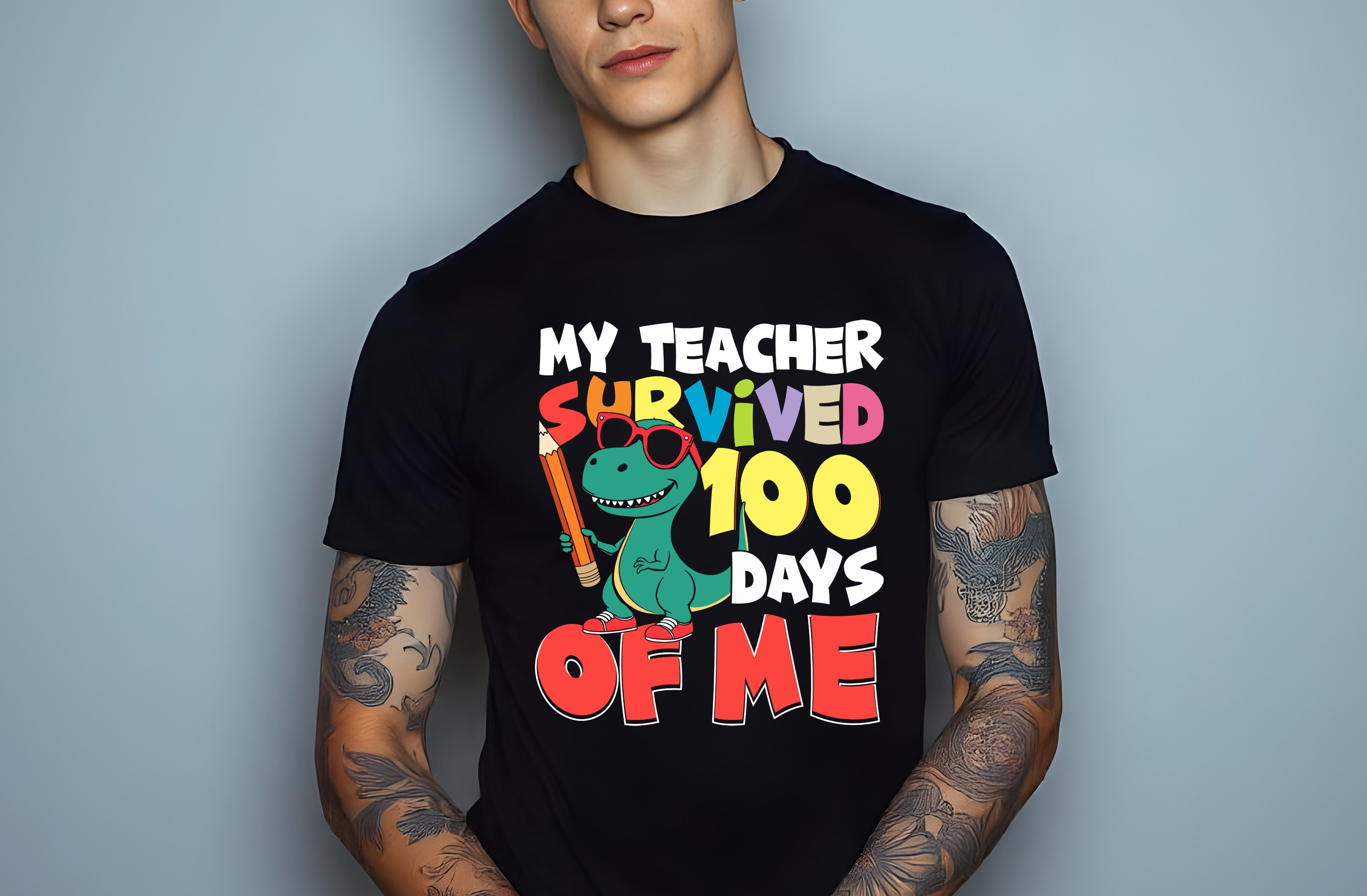 100 days of school my teacher graphic design male t shirt mockups 870