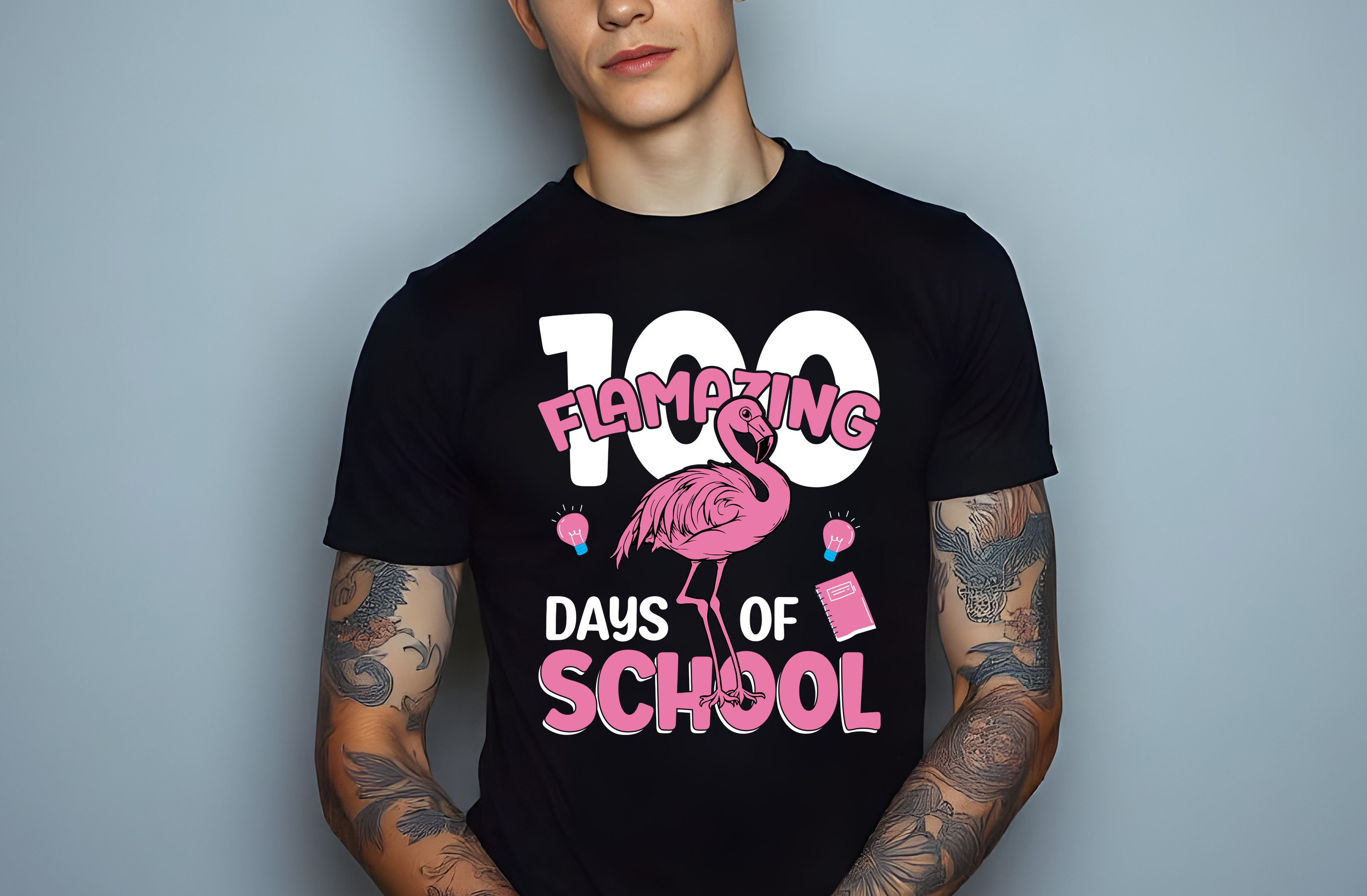 100 flamazing days of school graphic design male t shirt mockups 666