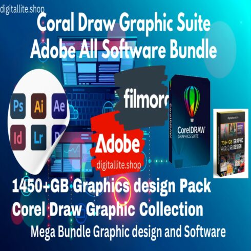 Adobe All Software Corel draw Graphic Suite,Filmora,Graphic design Bundle, Corel draw Graphic Collection Bundle cover image.