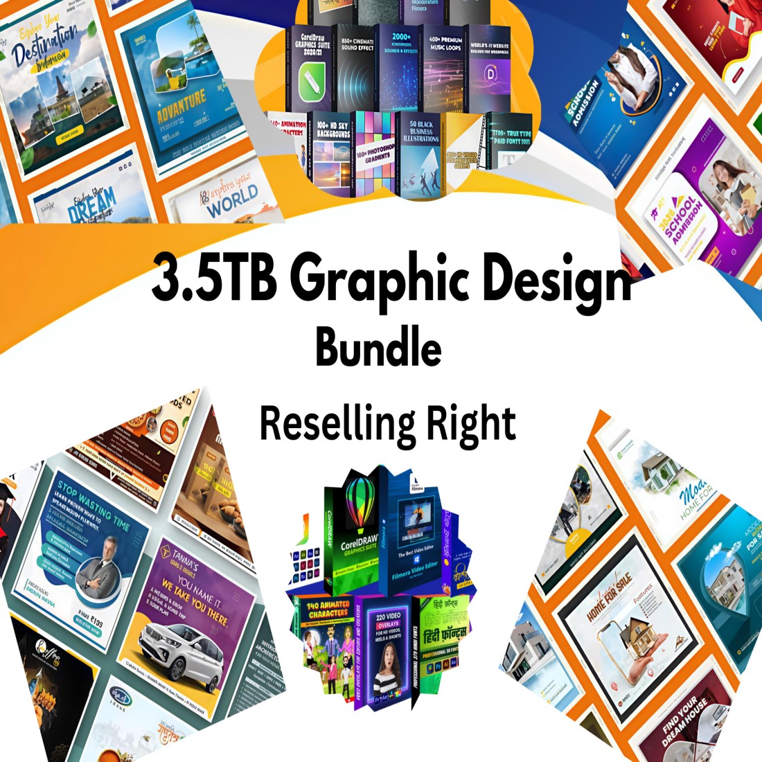 35+TB Mega Graphic design Bundle Pack Reselling Right Graphic Design cover image.