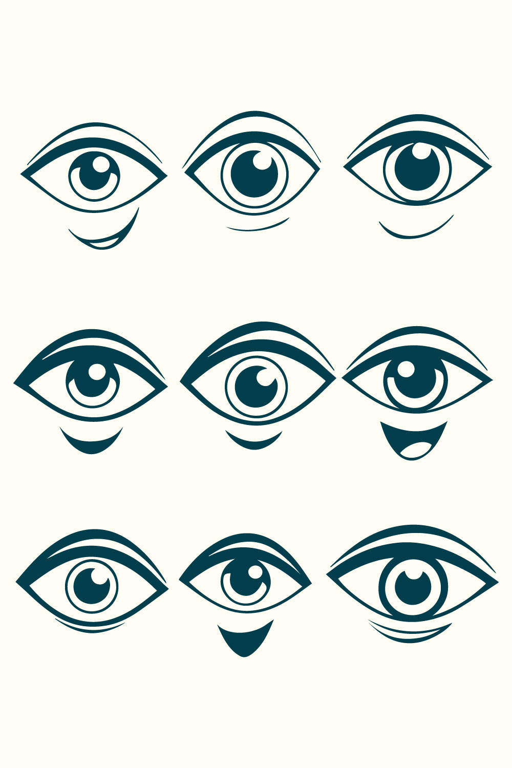 Vintage Hand-Drawn Eye Sketch Set pinterest preview image.