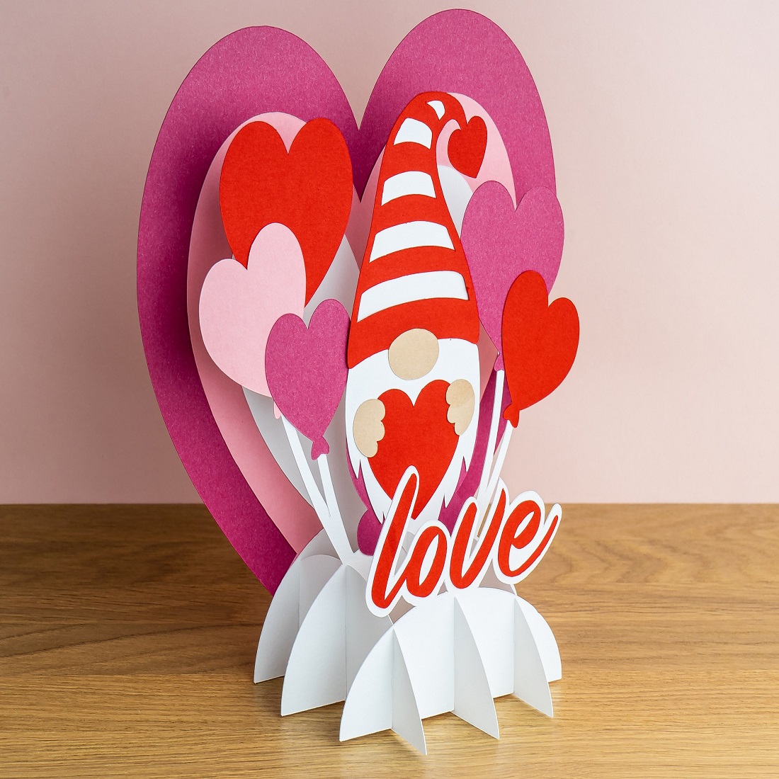 Valentine Card SVG, Valentines Day Gnome 3D Pop Up Card PDF cover image.