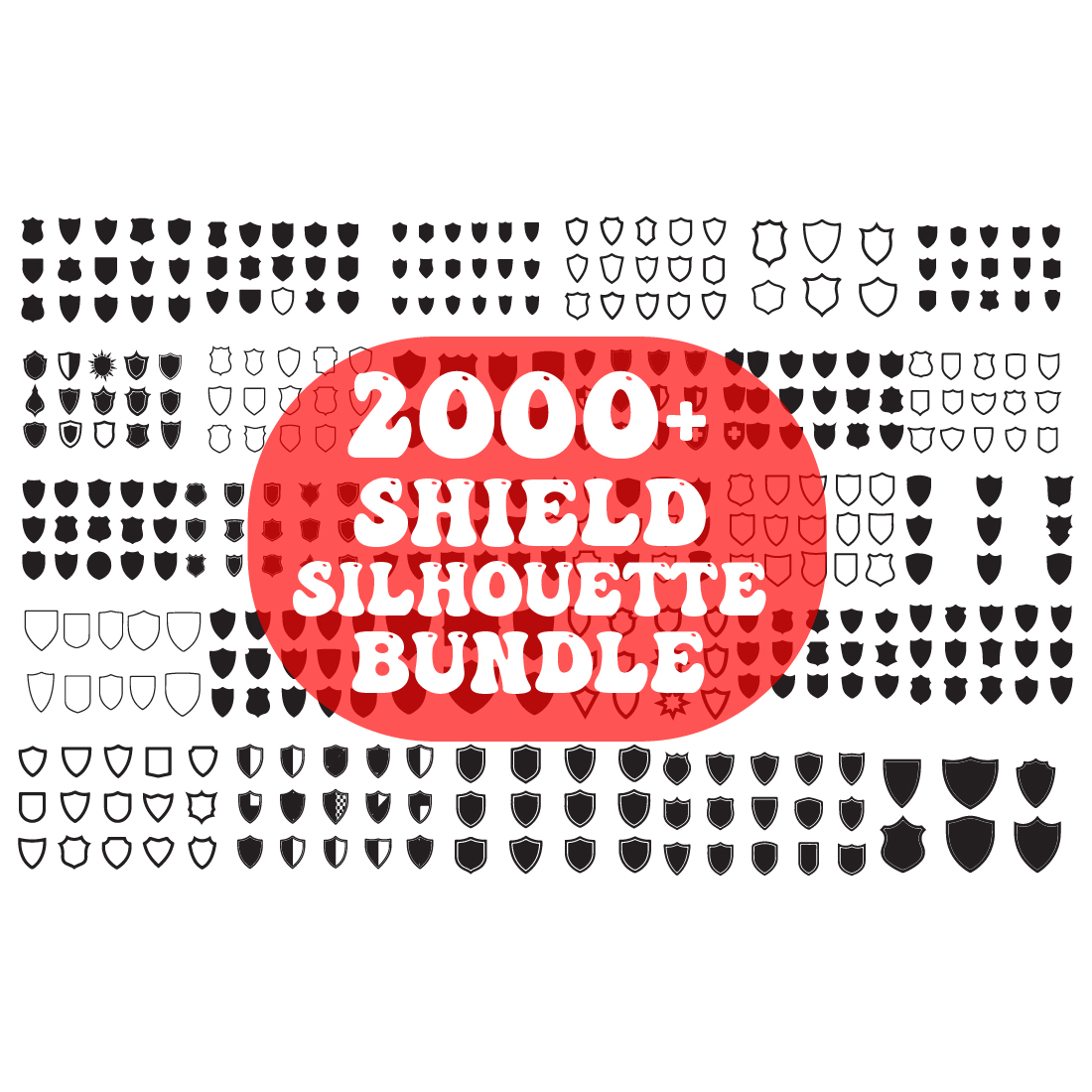 2000+ Shield Silhouette Vector Bundle preview image.