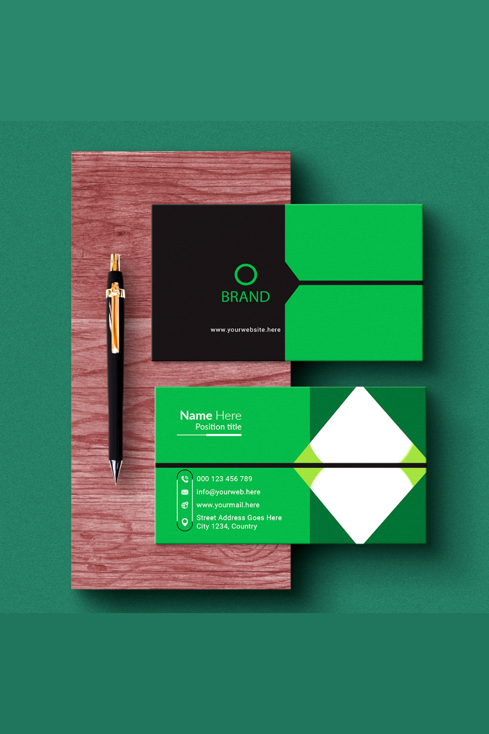 creative and simple modern business card design pinterest preview image.