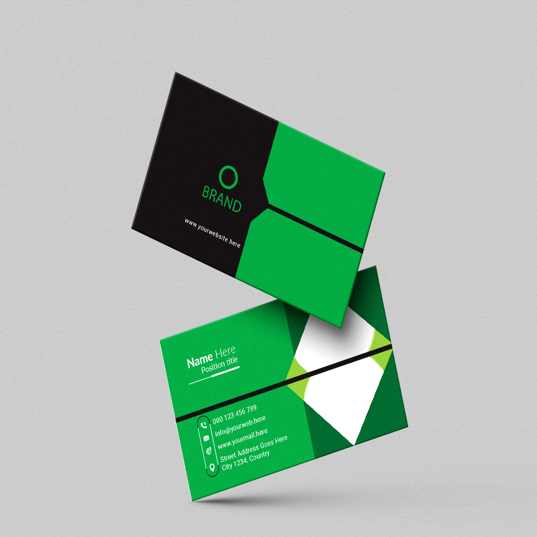 creative and simple modern business card design preview image.