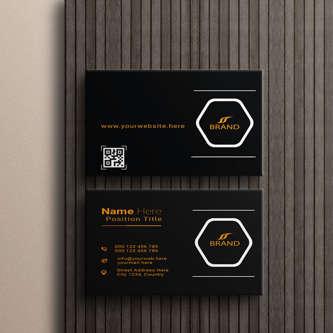 creative and simple modern business card design preview image.